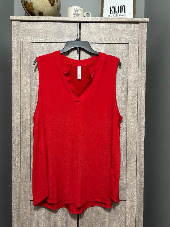 Dear Scarlett Tops - Dear Scarlett Red Sleeveless Lizzy Tank 2X